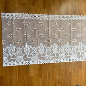 Sheer Lace Panel with Dutch Windmills